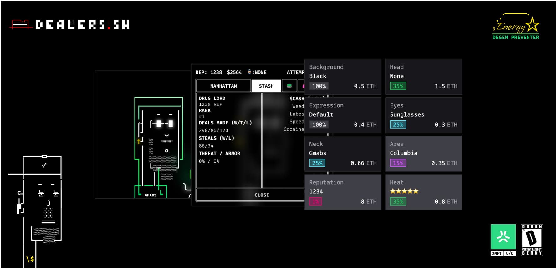 A dealer with the game ui and metadata as one combined image.